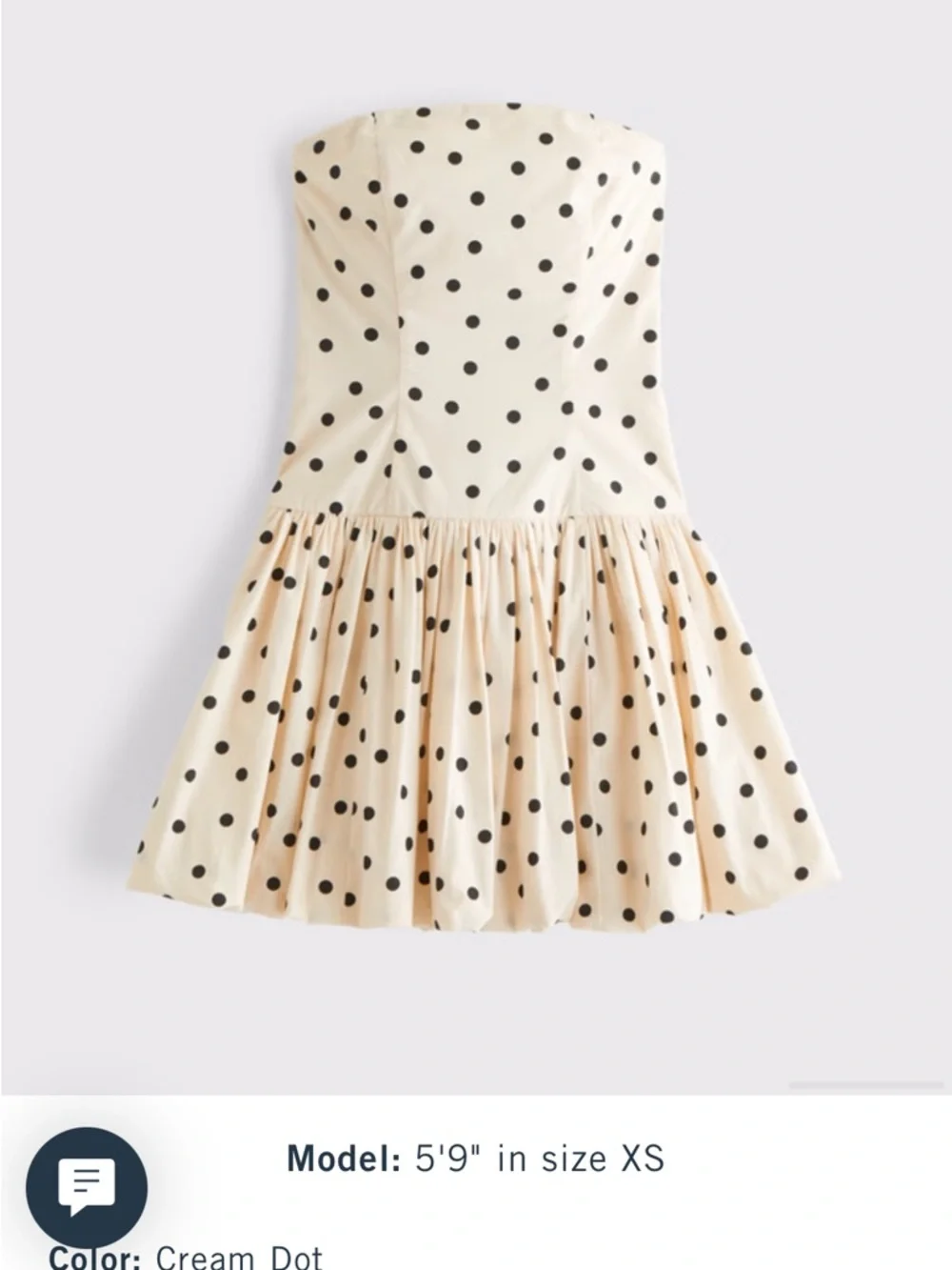 Abercrombie & Fitch Cream Strapless Polka Dot Dress - Picture 1 of 8